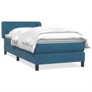 vidaXL Ramsäng med madrass mörkblå 80x220 cm sammet