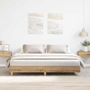 vidaXL Sängram utan madrass hantverksmässig ek 160x200cm