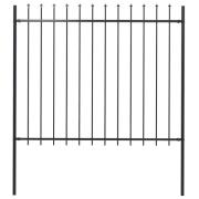 vidaXL Trädgårdsstaket med spjutspets stål 181x150 cm svart