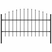 vidaXL Trädgårdsstaket Woerden med spjutspets stål 170x100 cm svart
