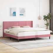 vidaXL Sängram med huvudgavel Rosa 180 x 200 cm Sammet