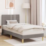 vidaXL Sängram med huvudgavel Taupe 100 x 200 cm Tyg