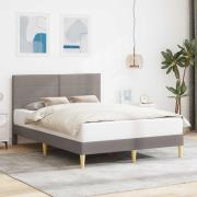vidaXL Sängram med huvudgavel Taupe 140 x 200 cm Tyg