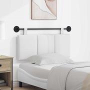 vidaXL Hängande Huvudgavel Väggmonterad Randig Vit 110 x 55 x 5 cm tyg