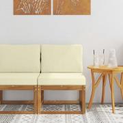 vidaXL Utomhus Mellansoffa Massivt Akaciaträ Naturfärg