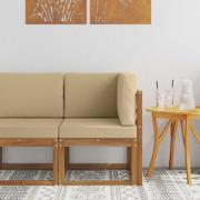 vidaXL Utehörnsoffa Massivt Akaciaträ