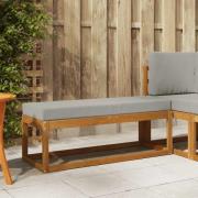 vidaXL Pallbänk med kudde Naturlig och Ljus Grå 115 x 43 x 37 cm