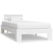 vidaXL Sängram utan madrass vit massiv furu 90x200 cm
