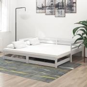 vidaXL Dagbädd utdragbar 2x(90x200) cm vit massiv furu