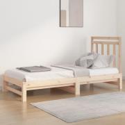 vidaXL Utdragbar dagbädd 2x(90x200) cm massiv furu