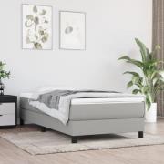 vidaXL Boxspring-sängram ljusgrå 90x190 cm tyg