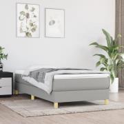 vidaXL Boxspring-sängram ljusgrå 90x200 cm tyg