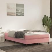vidaXL Boxspring-sängram rosa 120x200 cm sammet