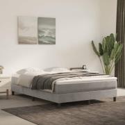 vidaXL Boxspring-sängram ljusgrå 140x190 cm sammet