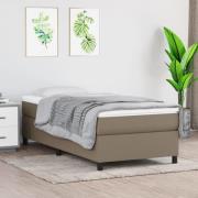 vidaXL Boxspring-sängram Taupe 90x200 cm tyg