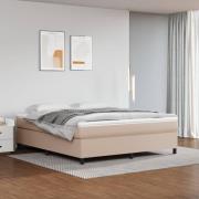 vidaXL Boxspring-sängram cappuccino 160x200 cm konstläder