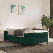 vidaXL Boxspring-sängram mörkgrön 120x200 cm sammet