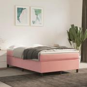 vidaXL Boxspring-sängram rosa 120x200 cm sammet
