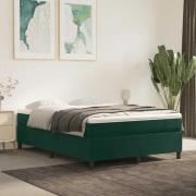 vidaXL Boxspring-sängram mörkgrön 140x200 cm sammet