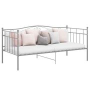 vidaXL Sängram bäddsoffa grå metall 90x200 cm