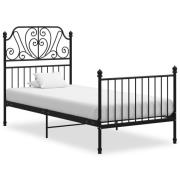 vidaXL Sängram svart metall 100x200 cm