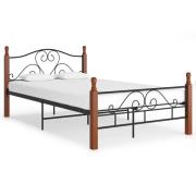 vidaXL Sängram utan madrass svart metall 120x200 cm