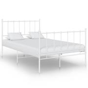 vidaXL Sängram utan madrass vit metall 120x200 cm