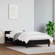 vidaXL Sängram med huvudgavel utan madrass svart 90x200 cm