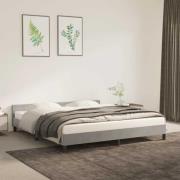 vidaXL Sängram utan madrass ljusgrå 160x200 cm sammet