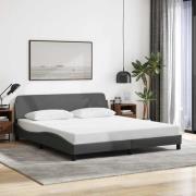 vidaXL Bed Frame "Dover" Dark Grey 180x200 cm Fabric