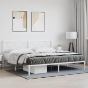 vidaXL Sängram med huvudgavel metall vit 193x203 cm