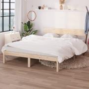vidaXL Sängram massiv furu 140x190 cm
