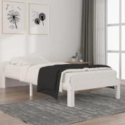 vidaXL Sängram vit massiv furu 90x200 cm