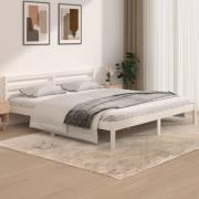 vidaXL Sängram massiv furu 180x200 cm vit