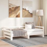 vidaXL Dagbädd utdragbar utan madrass vit 80x200 cm