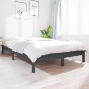 vidaXL Sängram grå 200x200 cm massiv furu