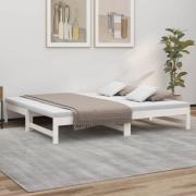 vidaXL Utdragbar dagbädd vit 2x(90x190) cm massiv furu