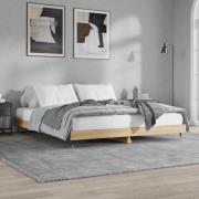 vidaXL Sängram utan madrass Sonoma ek 200x200 cm konstruerat trä