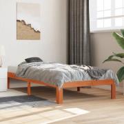 vidaXL Sängram utan madrass vaxad brun 90x190 cm massiv furu