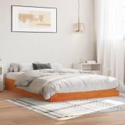 vidaXL Sängram utan madrass vaxbrun 140x200 cm massiv furu