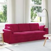 vidaXL Soffa Vinröd 228 x 78 x 80 cm Sammet