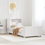 vidaXL Sängram utan madrass vit 75x190 cm massiv furu