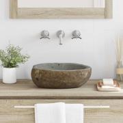 vidaXL Flodstensbassin Ljusgrå (30-37) x (25-30) x 12 cm River Stone