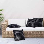 vidaXL Spridda Kuddar 4 pcs Svart Rutigt 50 x 50 cm Polyester Tyg