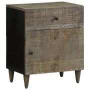 vidaXL Sängbord ljusgrått 50x33x60 cm massivt trä mango