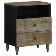 vidaXL Sängbord ljusgrått 50x33x60 cm massivt trä mango