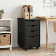 vidaXL Rullande skåp med hjul Grå 34 x 39 x 56 cm Massivt furu