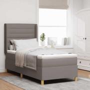 vidaXL Bäddfjäder med LED-ljusslingor Taupe 90 x 190 cm tyg