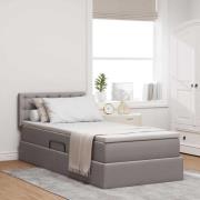 vidaXL Förvaringssäng med madrass Taupe 90 x 190 cm Konstruerat trä