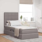 vidaXL Förvaringssäng med madrass Taupe 90 x 190 cm Polyester